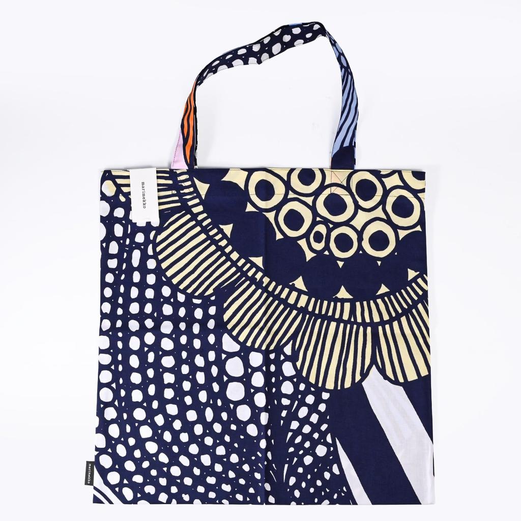 Marimekko Syltraputarha Fabric Tote Bag, Women's, Multicolor, 74340 074340 123, Scandinavian Design [Parallel Import]