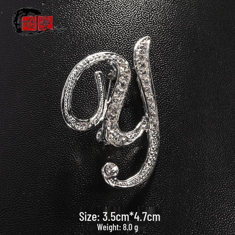 Men's Suit Jacket Brooch: Elegant English Letter Pin for a Stylish Touch