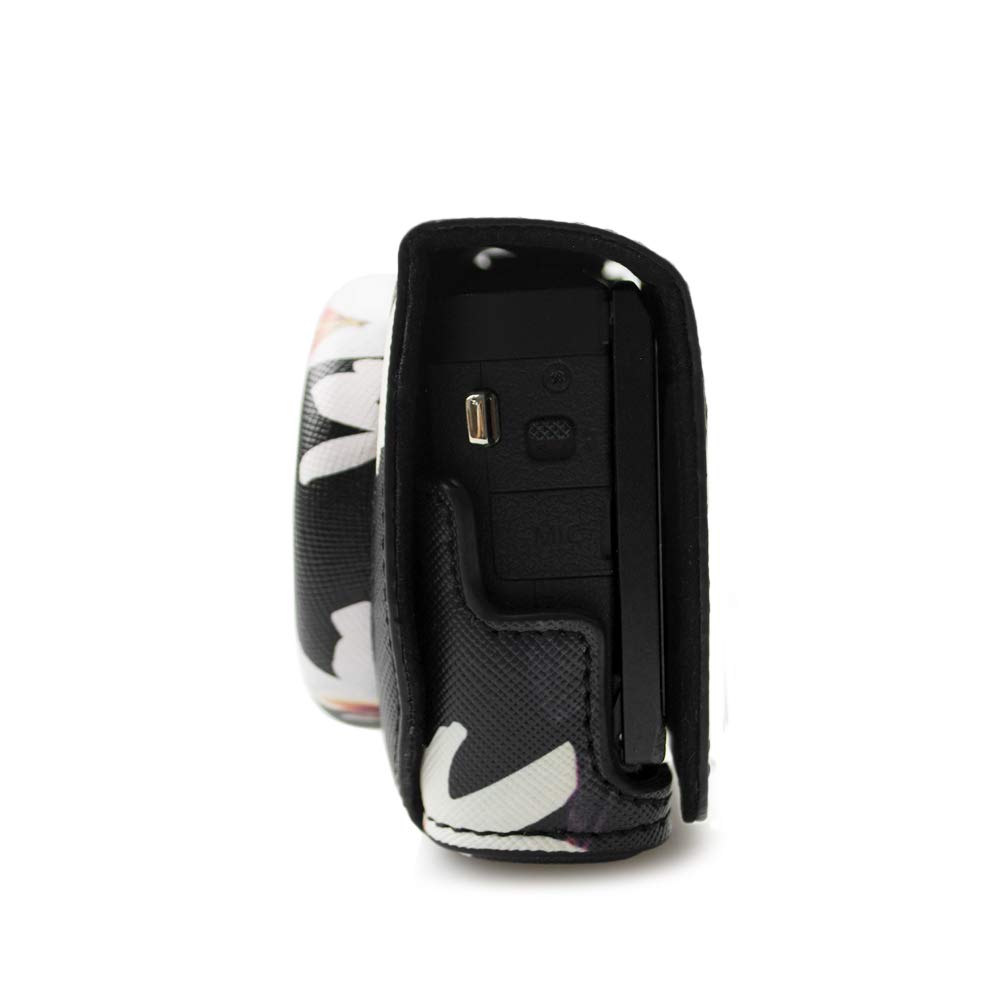 Kinokoo PowerShot G7 X Mark 3/G7 X Mark III/G7X3/G7 X Mark 2/G7 X Mark II/G7X2 Case with Tripod Hole and Shoulder Strap (Floral Black)