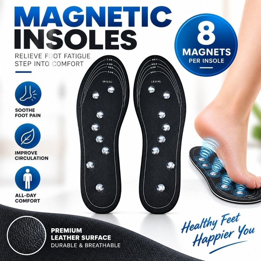 1 Pair EVA Cushioning Magnetic Insole 8 Magnet Magnetic Massage Insole  Daily Walking Work Travel