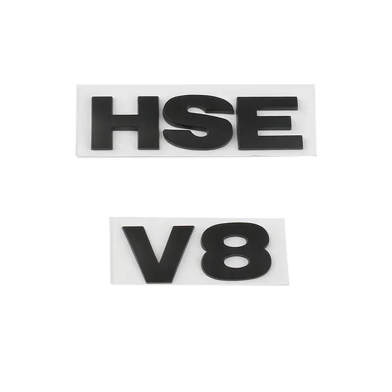 3D ABS HSE V8 Letters Rear Trunk Fender Badge Emblem Decals Sticker For Land Range Rover Sport Vogue Discovery 4 Car Accessories