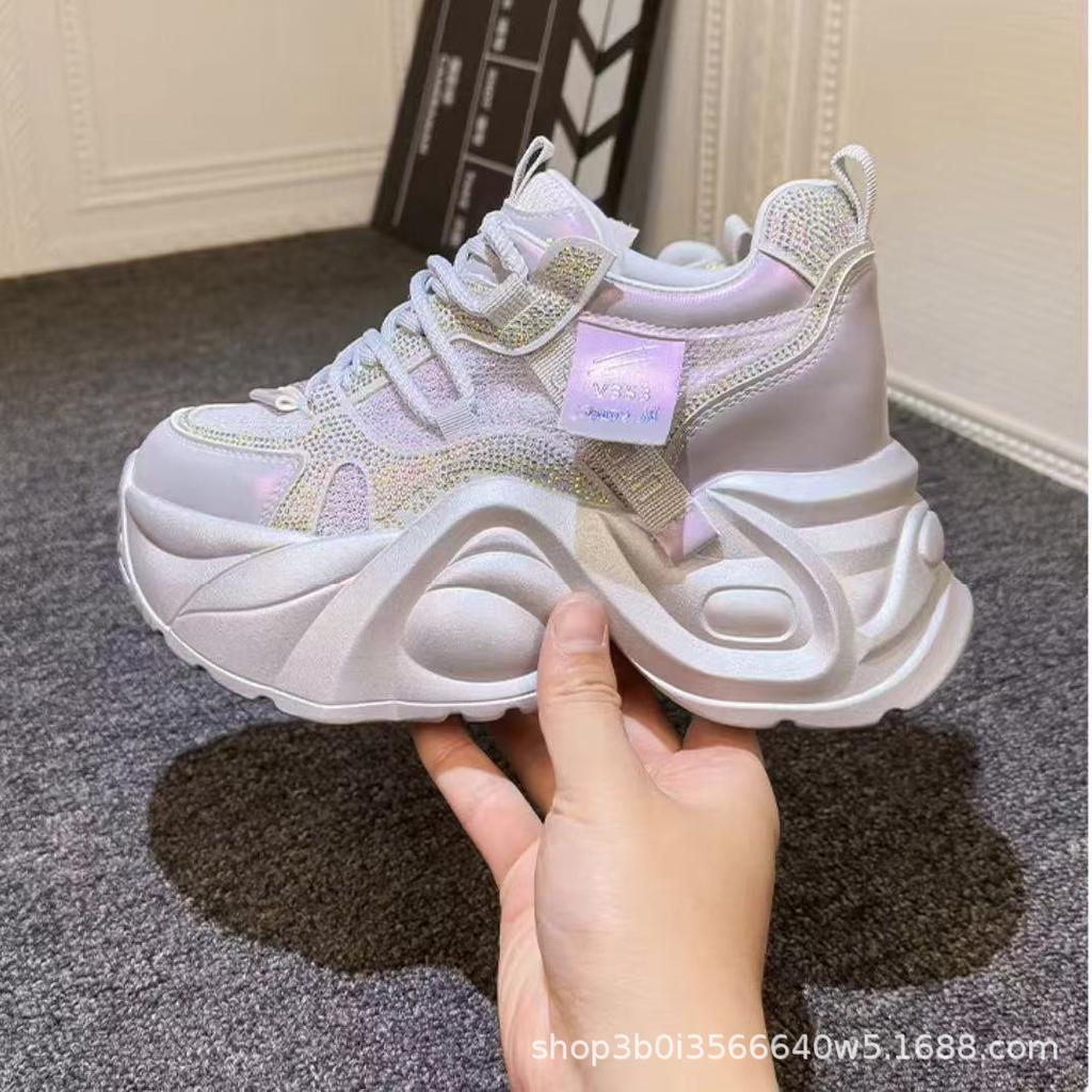 Dad Shoes Women's Shoes 2025 Summer Mesh New Thick-soled Inner Height Increase Explosive Version Casual Fashion Versatile Dad Shoes