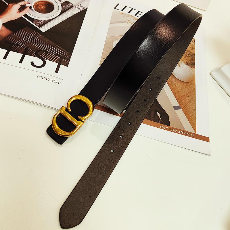 

Женский ремень из натуральной кожи с буквенной пряжкой, широкий ремень из чистой коровьей кожи, корейская версия, универсальный ремень для джинсов, женский ремень 105cm