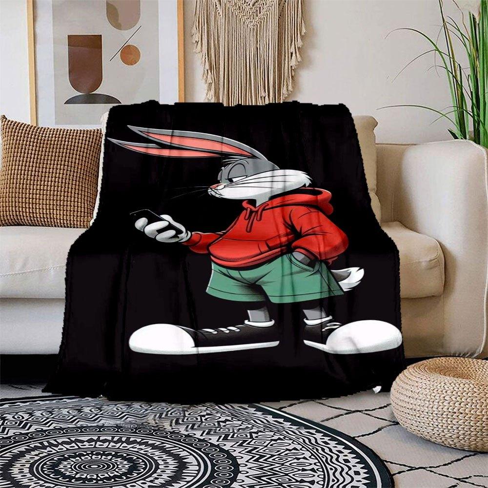 

Stylish Bugs Bunny Hoodie - Trendy Cartoon Character Sweatshirt Blanket Flannel Throw Blanket for Sofa, Bed, Travel, Camping, Office 100x150cm