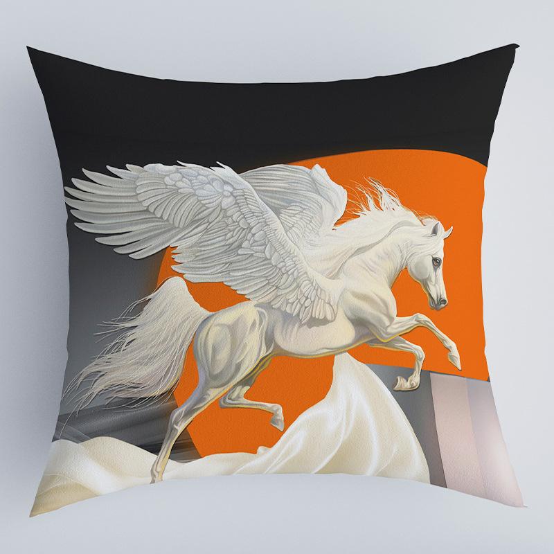 

Nordic Orange Light Luxury Sofa Pillow Simple Cushion Core Orange Red Double-sided Geometric Cushion Orange Back Cover flannel 45x45cm double-sided [without pillow core]