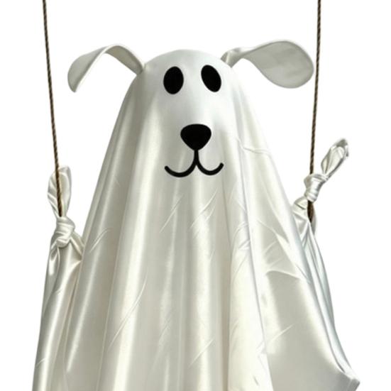 Halloween Hanging Ghost for Outdoor Decoration Cute Flying Satin White Ghost for Home