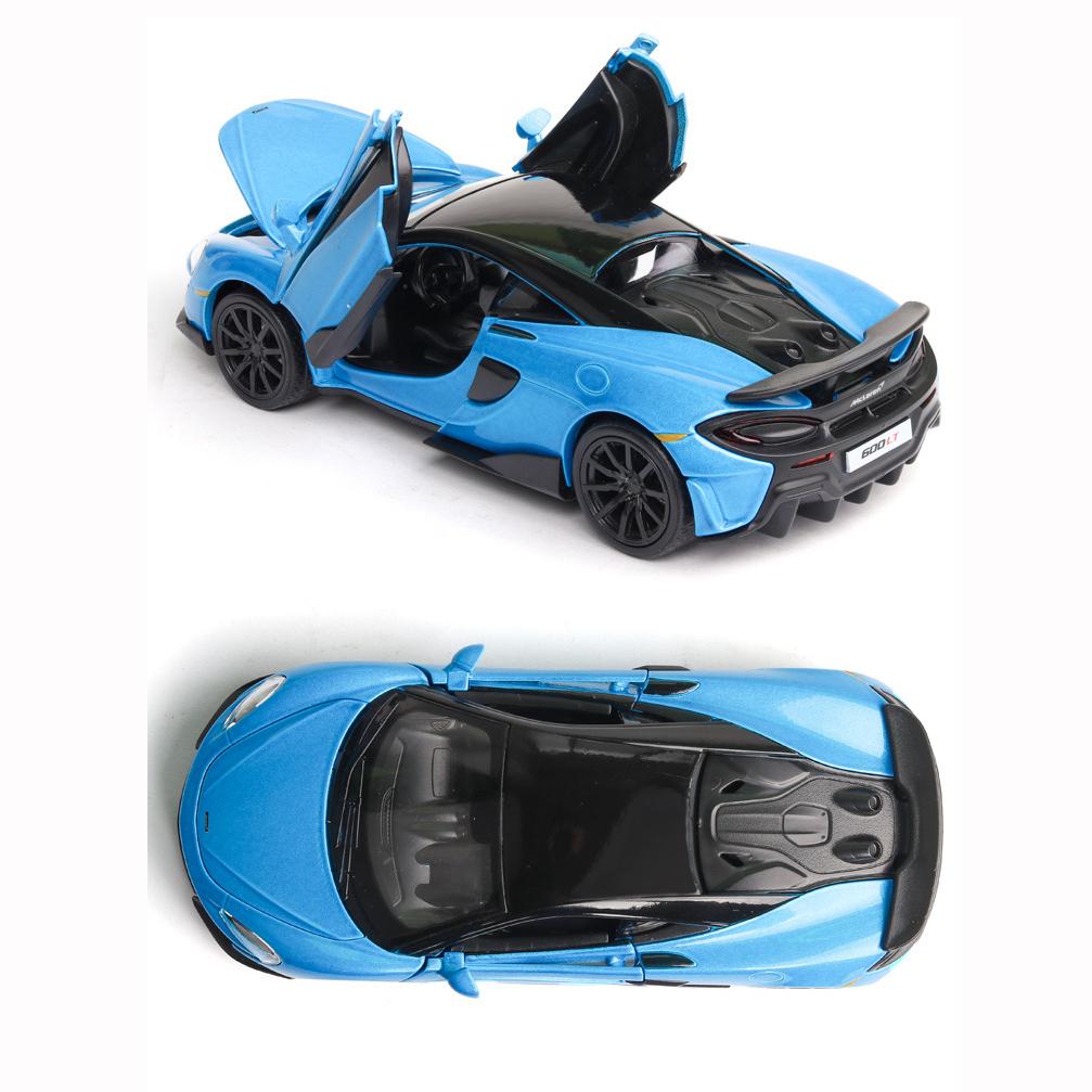 1:McLaren 600LT metallbilmodell i 32 skala, tilbaketrekkbare biler med lyd og lysdioder, Diecast billekebiler, bursdagsgave til gutter og jenter