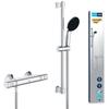 Shower Set with Thermostatic Mixer, 1-spray Shower Head, 60cm Bar and Hose - GROHE 34597001 - Water Saving - Chrome