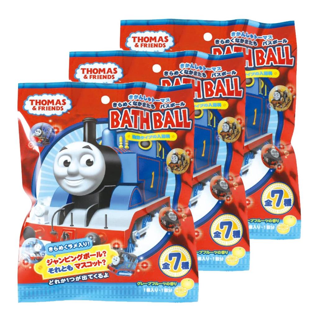 Thomas the Tank Engine Bath Set of with Sparkling Friends Bath Bath Birthday Gift Balls, 3, Mascots, Toys, Bombs, Kids'