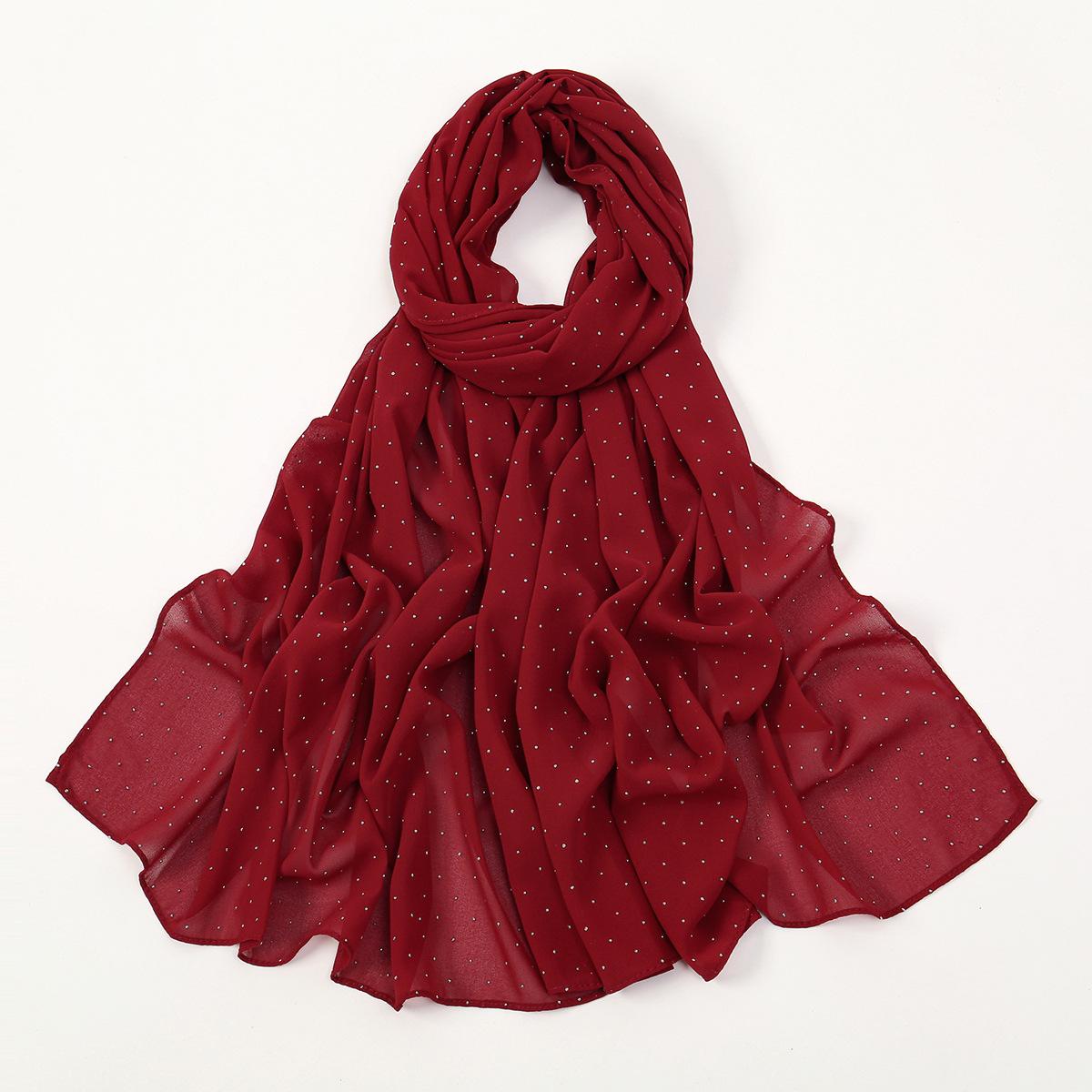 

Шифоновый шарф с жемчугом и пузырьками для женщин, мусульманский хиджаб, горячая распродажа, шали со стразами и бриллиантами, повязка на голову, фолард, банданы, шарфы