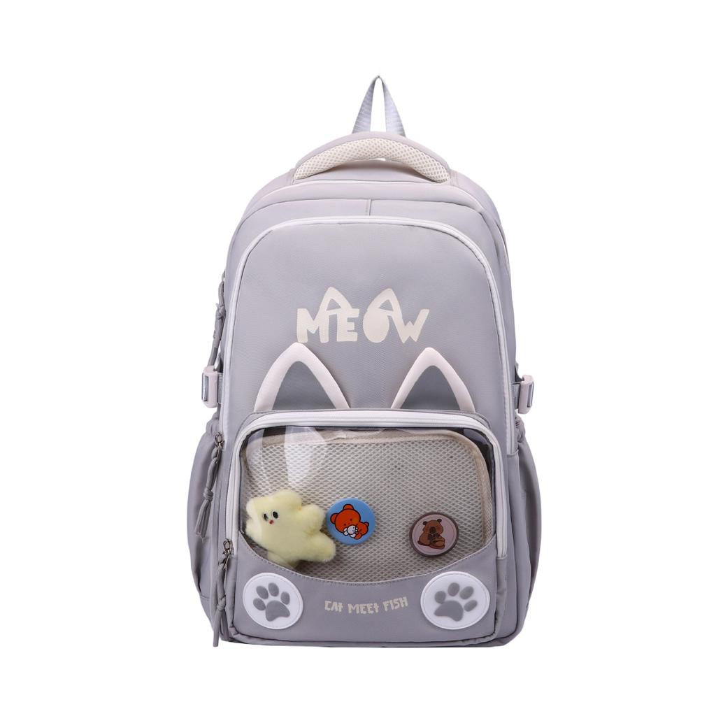 Schoolbagins Cartoon Schoolbag New Cute Kitten Primary School Students Cute Graffiti Large Capacity Backpack Junior High School Backpack