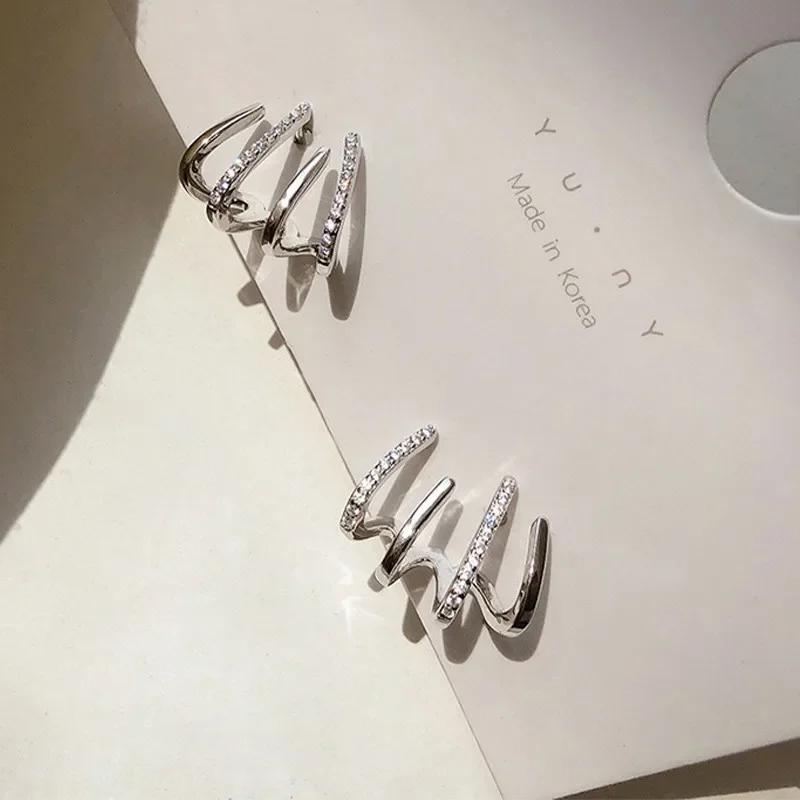 

Personality Design Charm Four Claws Zircon Stud Earrings for Women Korea Trendy Exquisite Bride Jewelry Accessory Gifts