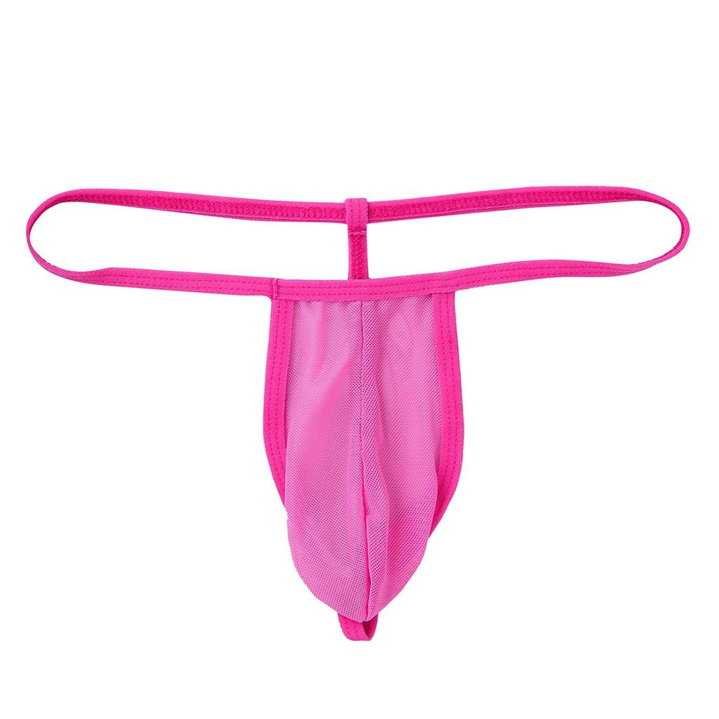 Men's See Through Thongs G-String Low Rise Underwear T-Back Bikini Briefs