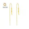 Gold Plated Geometric Square Threader Earrings for Women - Elegant Gift for Girlfriends