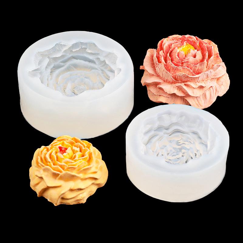 Peony Flower Silicone Mold for DIY Baking, Aromatherapy Plaster, Candle Making, Fondant, Cake, Chocolate, and Pudding.