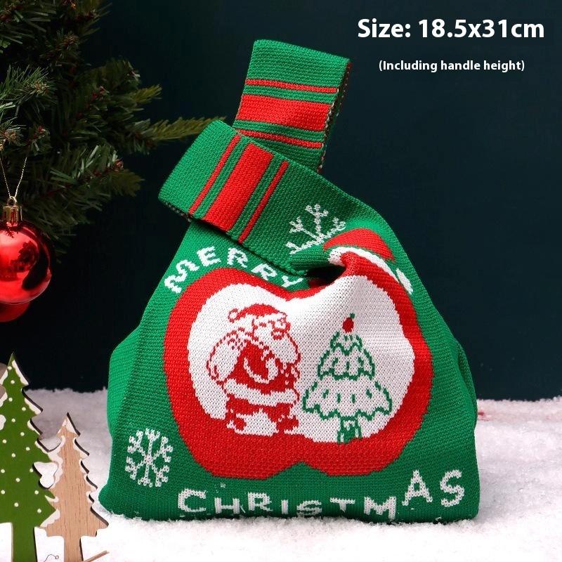 Sacos de Presente de Natal Sacos de Papai Noel de Natal Embalagem Saco de Armazenamento Tricotado Saco de Doces Feliz Natal para Crianças Decoração de Casa Decoração de Natal
