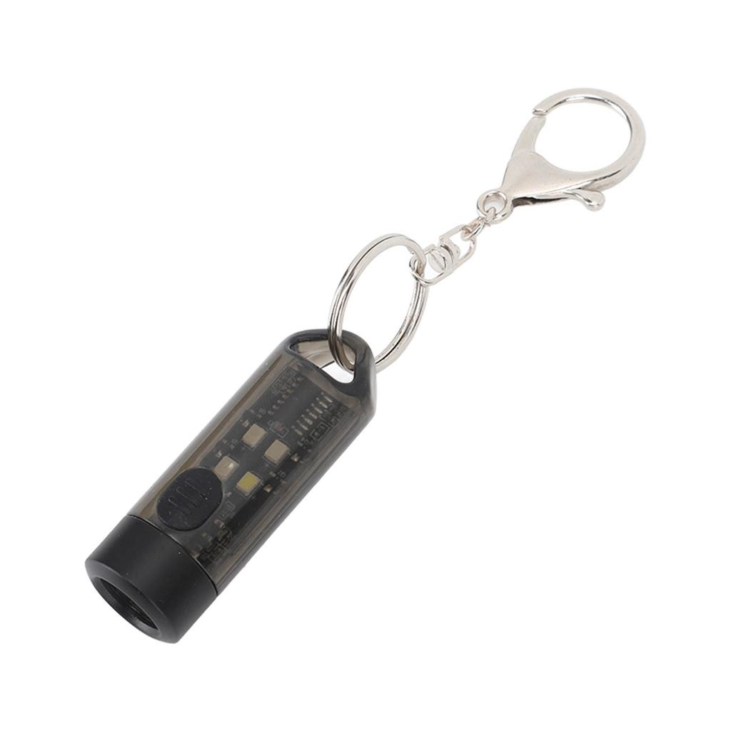 Outdoor Camping Keychain Flashlight Waterproof Portable USB Rechargeable Mini LED Flashlight Black