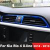 For Kia Rio 4 X-line 2018 Stainless Steel Car Center Air Condition Vent Outlet Cover Trim Interior Mouldings Accessories