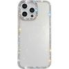 For iPhone 15 Pro Case Rhinestone Edge Glitter Back TPU+PC IMD Phone Cover