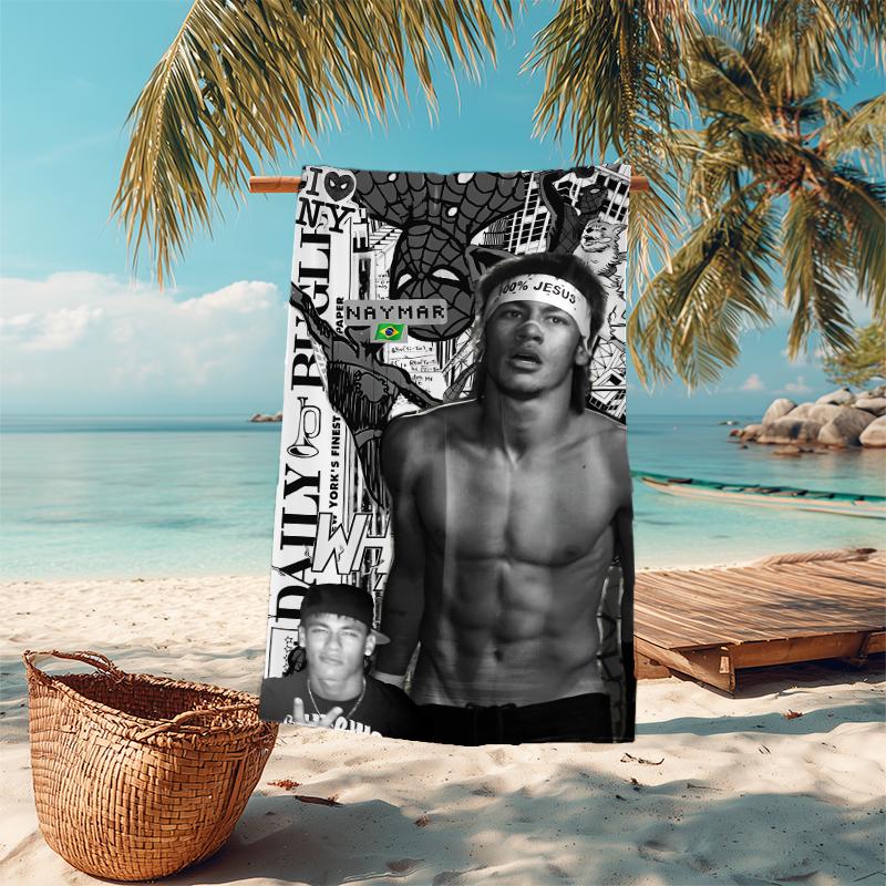 1pc Brazilian Football Celebration Microfiber Quick Dry Beach Towel Absorbent Soft Oversized Sand Free Towel for Travel Pool Gym Swimming Yoga 20a103