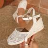 2026 Fashionable Versatile Large Size Height-Increasing Buckle Sandals