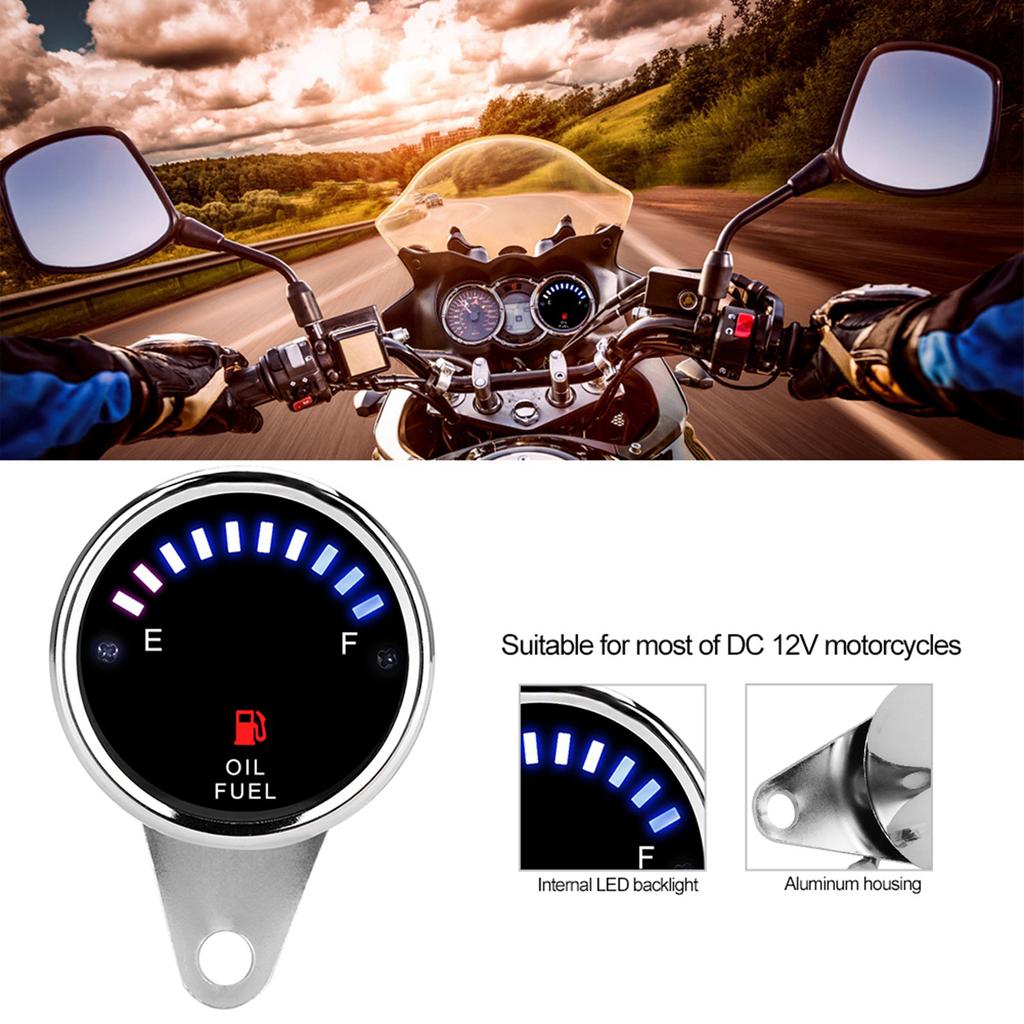 DC 12V Universal Motorrad Auto LED Display Elektrische Tankanzeige Elektronische Ölzähler Gauge