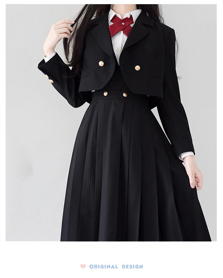 Japonská JK uniforma šaty set: Autentická dlouhá sukně chránící prsa pro mladé dámy od Hu Mu Tao