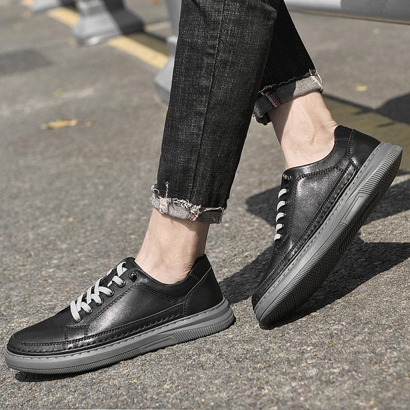 Pantofi Casual pentru Bărbați Adidași din Piele Respirabili Modă Designer pentru Bărbați Stil Britanic Pantofi Casual din Piele Pantofi Noi pentru Mers