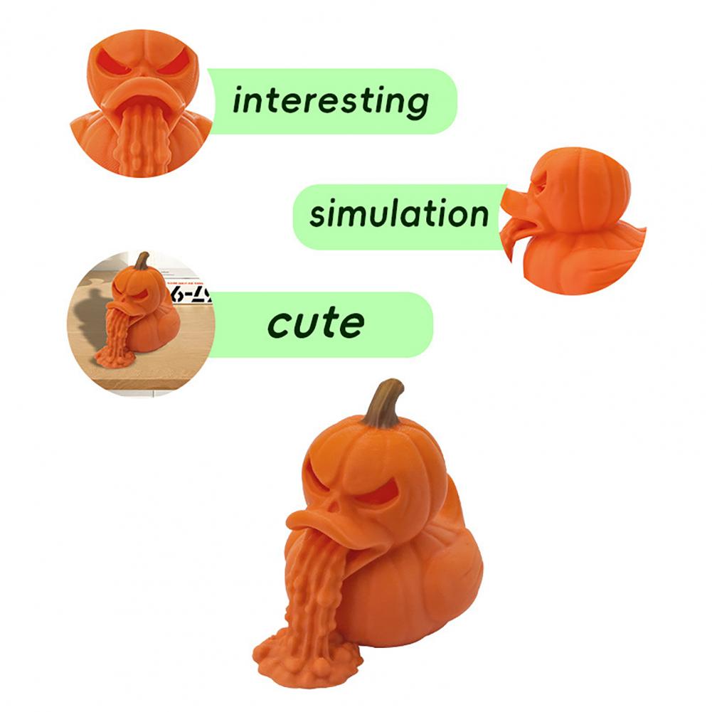 Pumpkin Duck Decor Halloween Duck Figurine Spooky 3d Printed Pumpkin Duck Figurine Unique Halloween Party Decoration