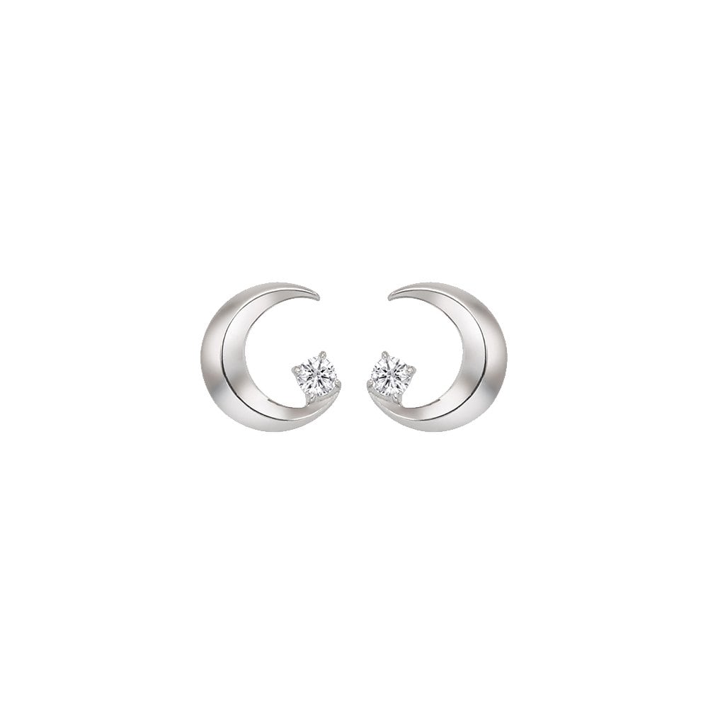 [Stonehenge] Silver Moon Earrings Sc25A29E