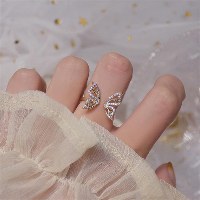 Hip Hop Rock Gold Color Chain Rings Set Girls Punk Geometric Sleek Minimalist Finger Rings Women Trend Jewelry Accessories Celebration Party Event