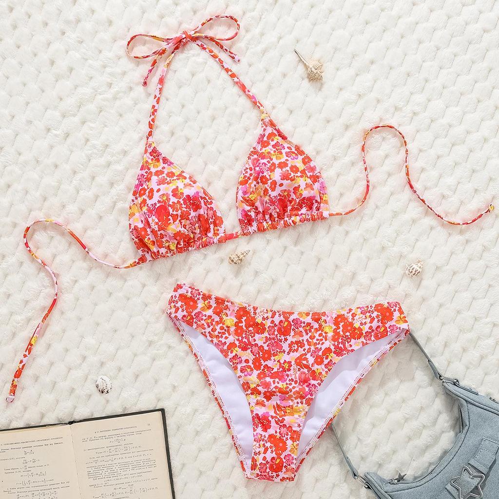 2025 Leopard Print Lace-Up Sexy Bikini Split Swimsuit for Women