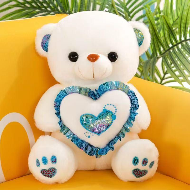Leuchtender kuscheliger Herz-Teddybär Plüschtier für Kinder