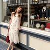 French small sleeveless suspender vest skirt women's 2026 summer new seaside vacation ruffle leaf edge dress