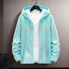 Spring Autumn Bright Colorful Sunscreen Jacket Men Hooded Long Sleeve Pockets Jacket Zipper Placket Men Coat Streetwear