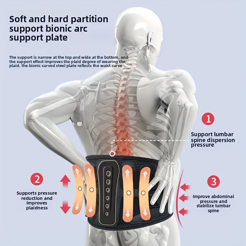Hållbart Och Säkert Ryggstöd Midjebälte Män Kvinnor Arbete Ländryggssmärta Lindring Andningsbart Anti-Halk Ryggrad Ländryggsstöd Bälte