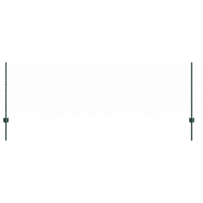 VidaXL Poteaux de clôture 11 pcs U-Channel Vert 80 cm Acier 42006263