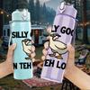 1PC Silly Goose Letter Duck Graphic 750ml Color Plastic Sports Water Bottle Leakproof Flip Straw Lid For Sports Office Home Use