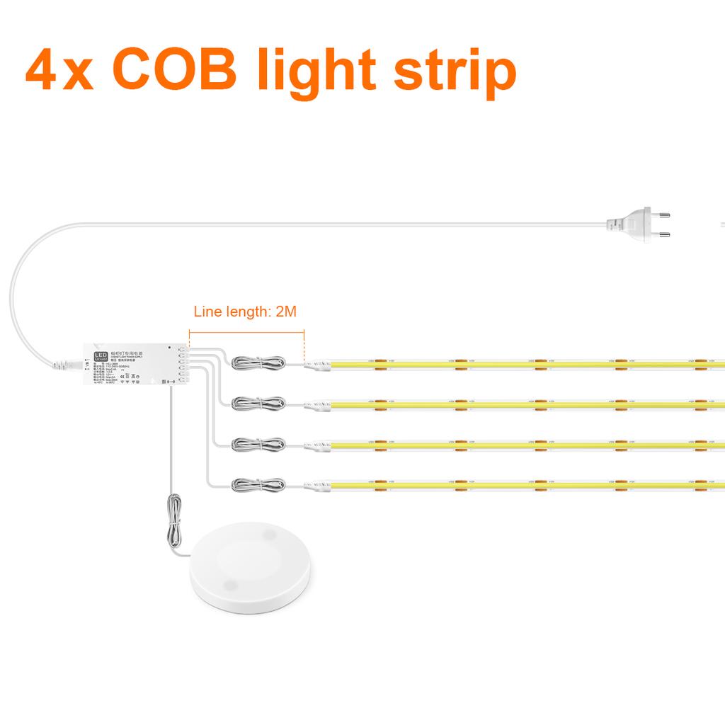 Penetrate Wood Panel Wireless Body Motion Sensor Switch 12V COB LED Strip Light DIY Wardrobe Shelves Pantry Display Cabinet Lamp