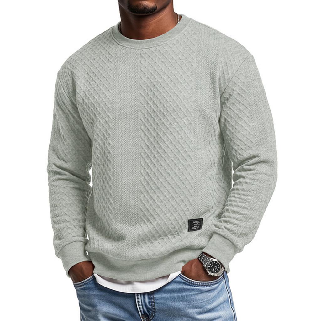 Men's Long Sleeve Crewneck Sweatshirt, Loose Fit, Thick for Fall and Winter