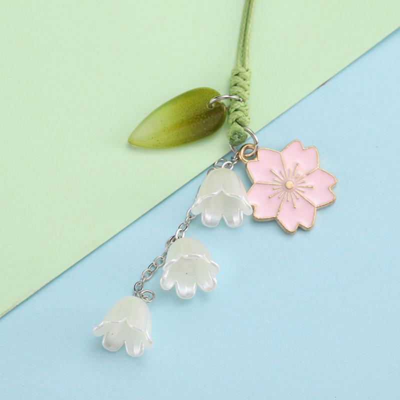 Tulpenblumen Handystraps Anhänger Niedlich Für iPhone Kurzes Lanyard Handschlaufe Niedlicher Schlüsselanhänger Handy-Riemen Mode-Anhänger