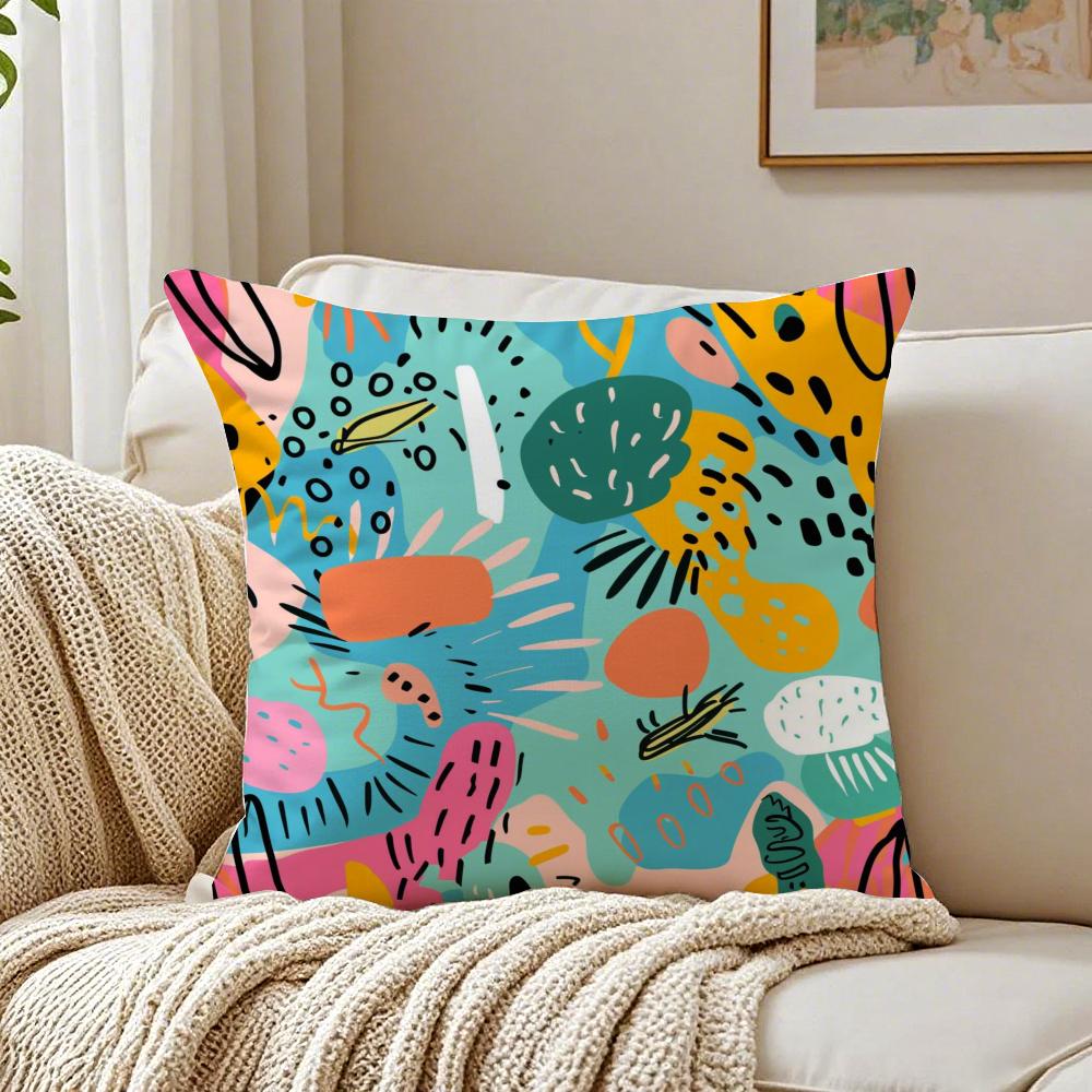 Cute graffiti Cushion Cover Pillowcase Antidustmite living Room Sofa Decor Cushion Room