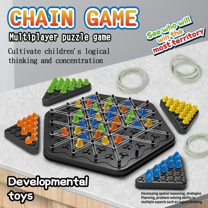 

Треугольные цепные шахматы Интерактивная семейная игра для детей, Развивает навыки логического мышления, Подарок на день рождения, Рождество, Хэллоуин чёрный