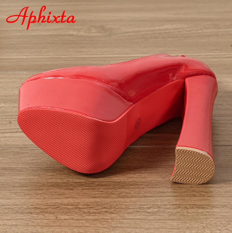 Aphixta 2cm Belt Buckle Pimp Super Big 49 50 Pumps Women 5.5cm Platform Hot Sale Party Disco Dance 16cm High Chunky Heels