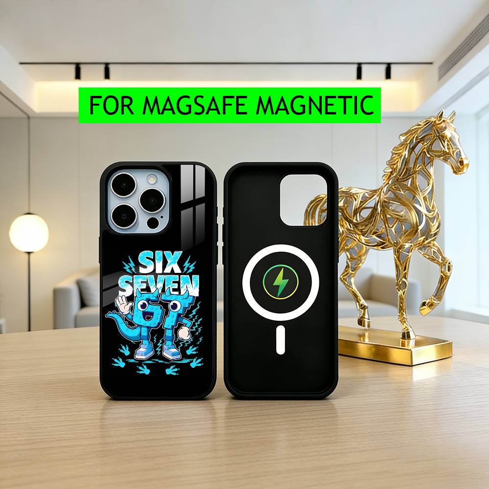 Six Seven 67 SS Phone Case For iPhone17,16,15,14,13,12,11 Plus,Pro Magnetic For Magsafe Wireless Charging