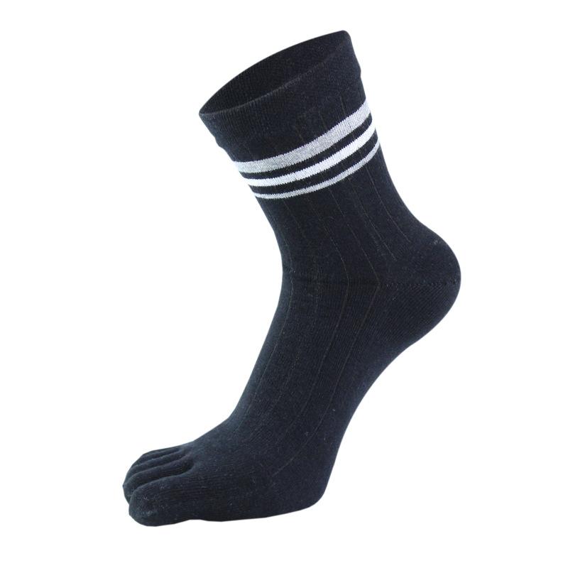 5 Pairs Man Short Five Finger Socks Pure Cotton Solid Business Striped Standard Breathable Socks With Separate Toes  Sell