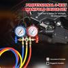 R134a Air Conditioning Pressure Gauge with Hose and Hook 3 Way AC Diagnostic Manifold Gauge Set Freon For R12 R22 R404A R134a