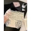 Ladies Spring and Summer New Sexy Lace Solid Color High Waist V-shaped Mini Belly Cotton Crotch Comfortable Briefs