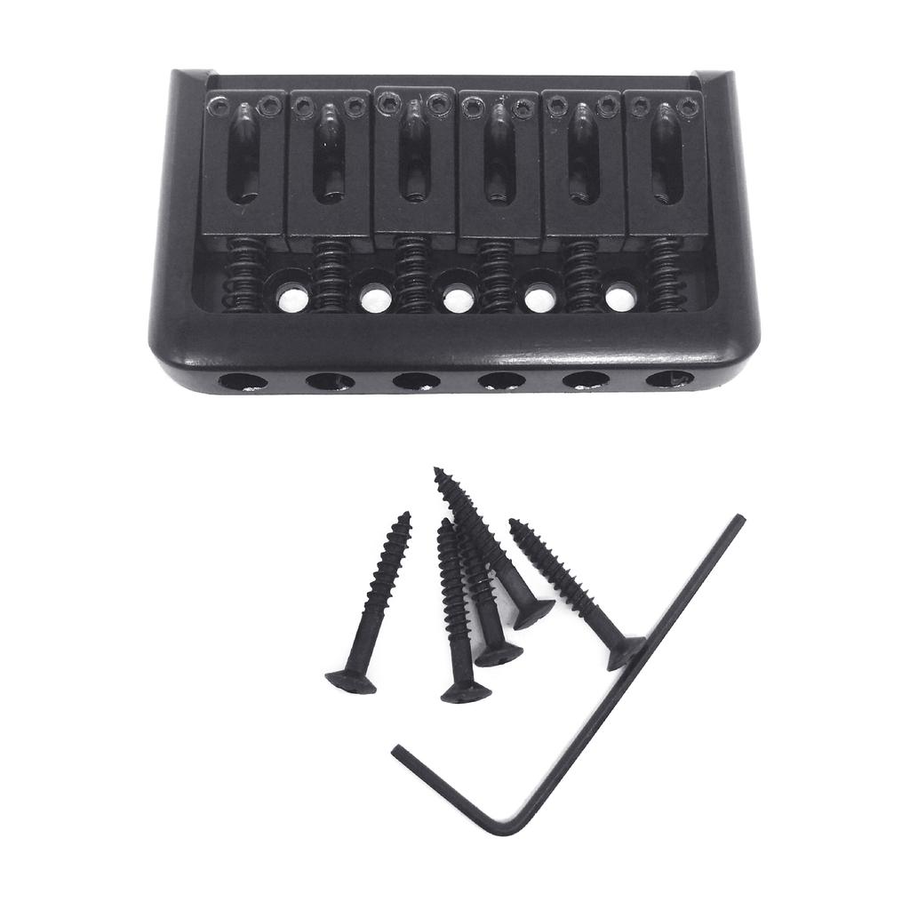 Adjustable 6 String Guitar Bridge with Wrench & Screws Metal Fixed Top Load Guitar Tailpiece Guitar Fixed Bridge