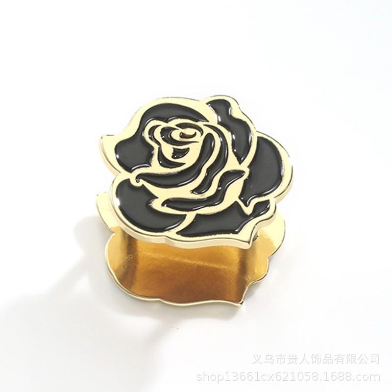 

Multi Functional Shawl Buckle Hem Oil Dripping Silk Scarf Ring Rose золотой